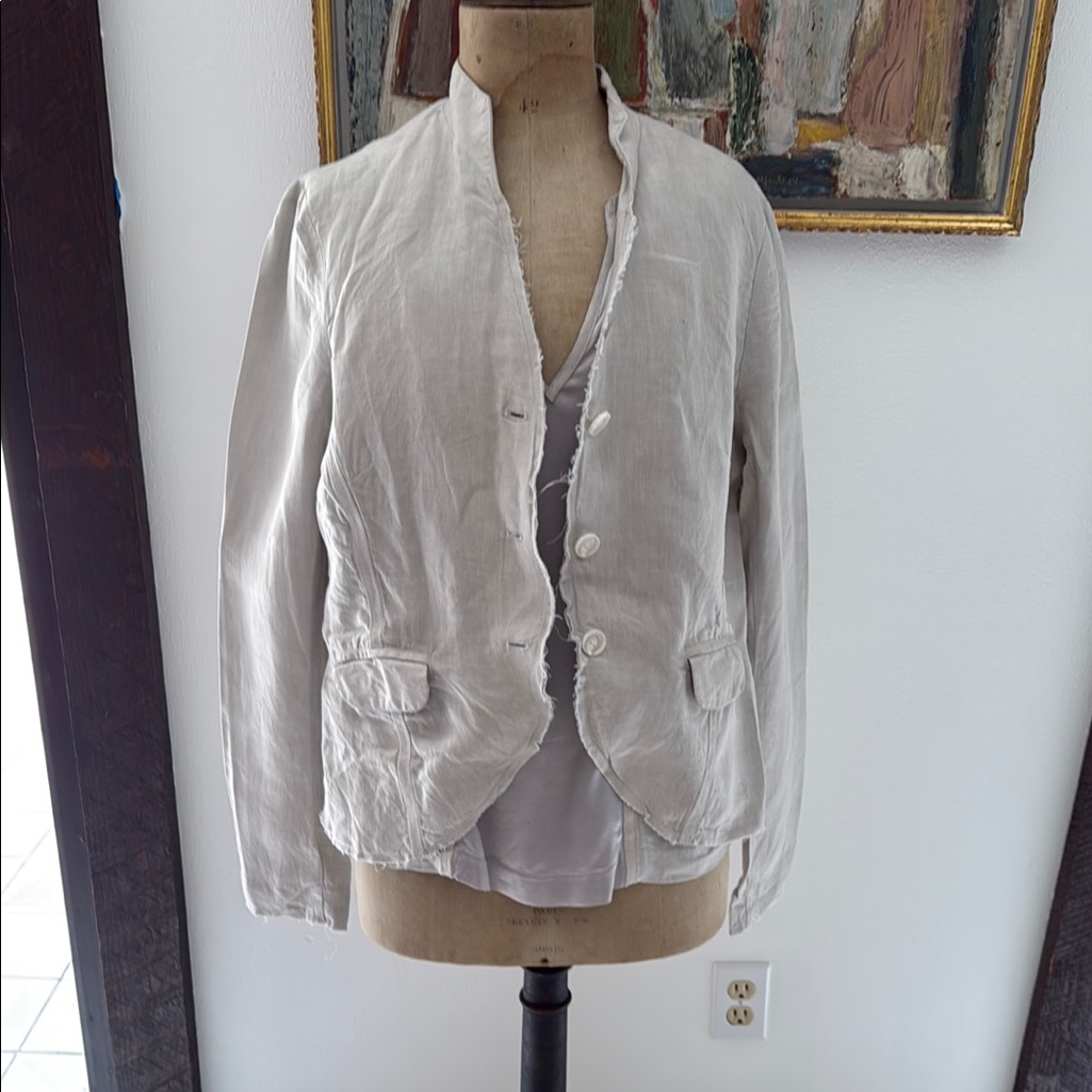 Illia | Light Gray Linen Jacket And Top